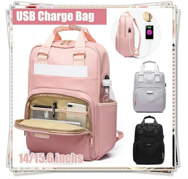 Fashion Women Anti-theft Bag Travel Waterproof Backpack Large Capacity Business USB Charge Laptop Backpack Leisure Bag Laptop Bag Women Casual Backpack - Shop Trendy Women's Clothing | LoverChic