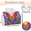 (24cm)Diamond Art Tissue Box Cover DIY PU Desktop Organizer Large(Butterfly)