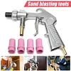 Sandblaster Air Siphon Feed Blast Gun with 1 Metal + 4 Ceramic Nozzle Tips