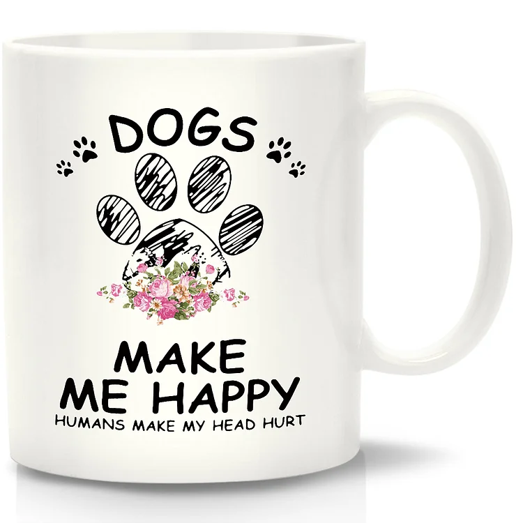 DIY Customized 11oz Ceramic Cup Dog Paw Print Coffee Breakfast Milk Tea Mug