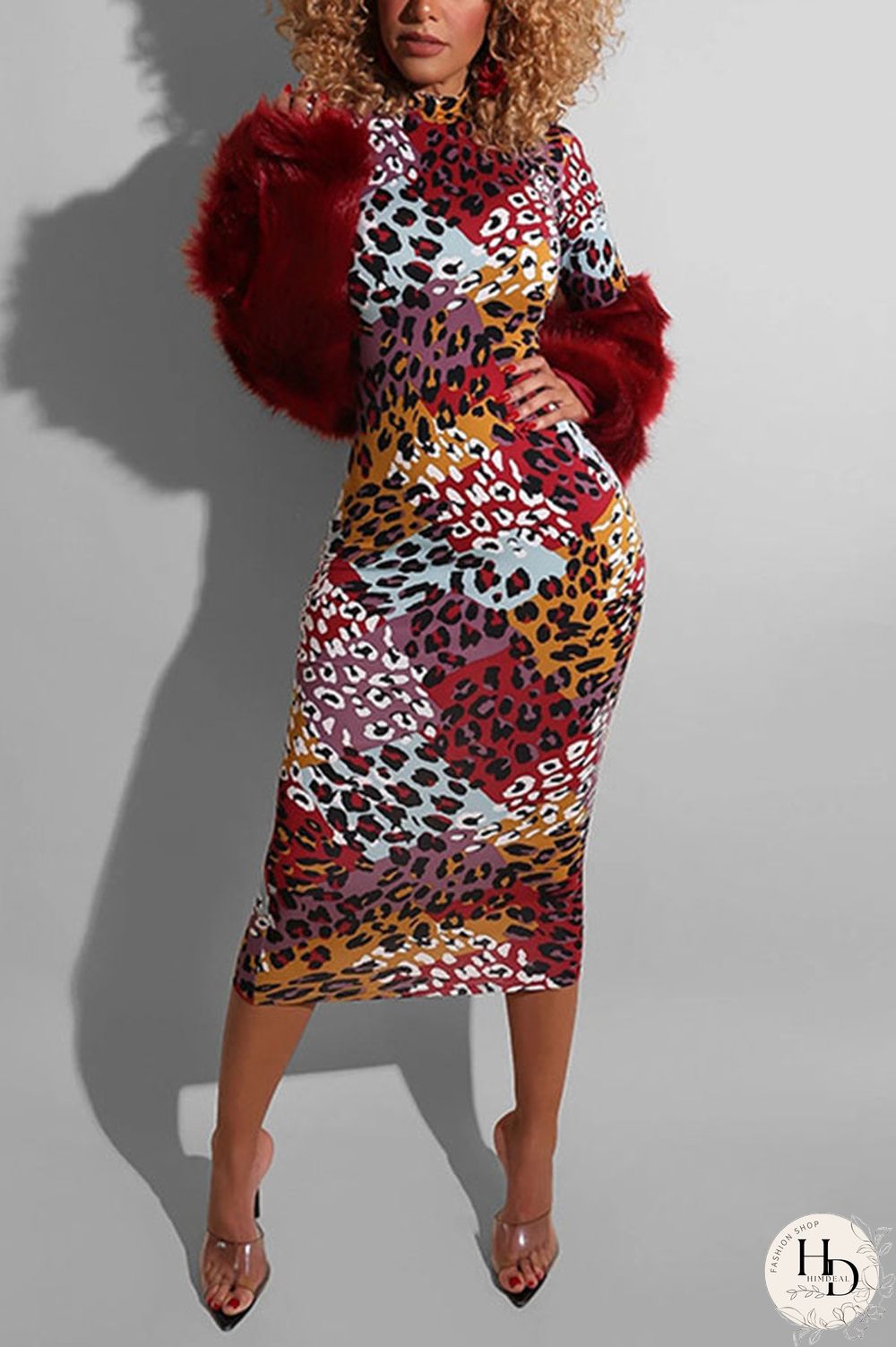 Black Green knitting Sexy O Neck Leopard Floral Print Tie Dye Zippered Zipper Pattern Plus Size