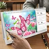 Cartoon Diamond Art Monthly Flip Tabletop Calendar January 2027 - December 2028 Small Desktop Calendar Planner 24 Months for Living Room Bedroom Office Desk Gift Giving