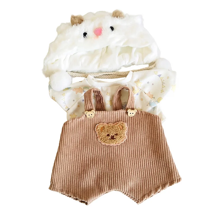 For 16" Full Body Silicone Baby Doll Khaki Lamb Set Accessories
