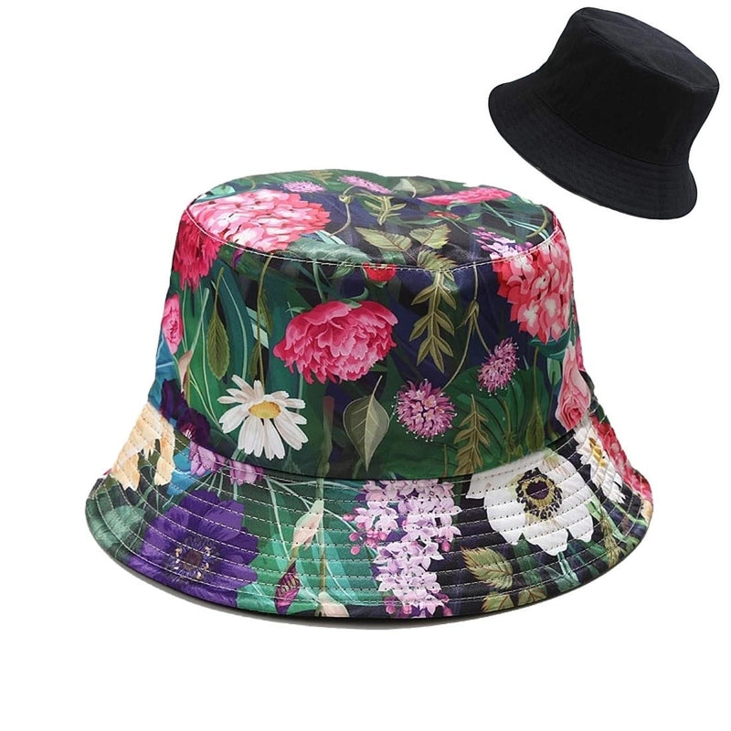 Printed Double-sided Foldable Fisherman Hat Women’s Summer Travel Sunshade Sun Protection Pot Hat For Men
