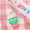 20PCS Cute Cartoon Soft Drinks Acrylic Exam Books Paper Clips Back to School Creative Stationery