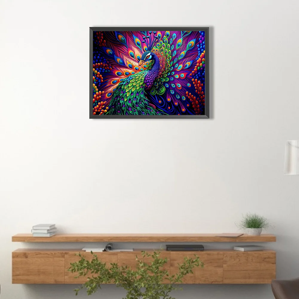 Partial AB Diamond Painting - Full Square Drill - Peacock(Canvas|45*35cm)