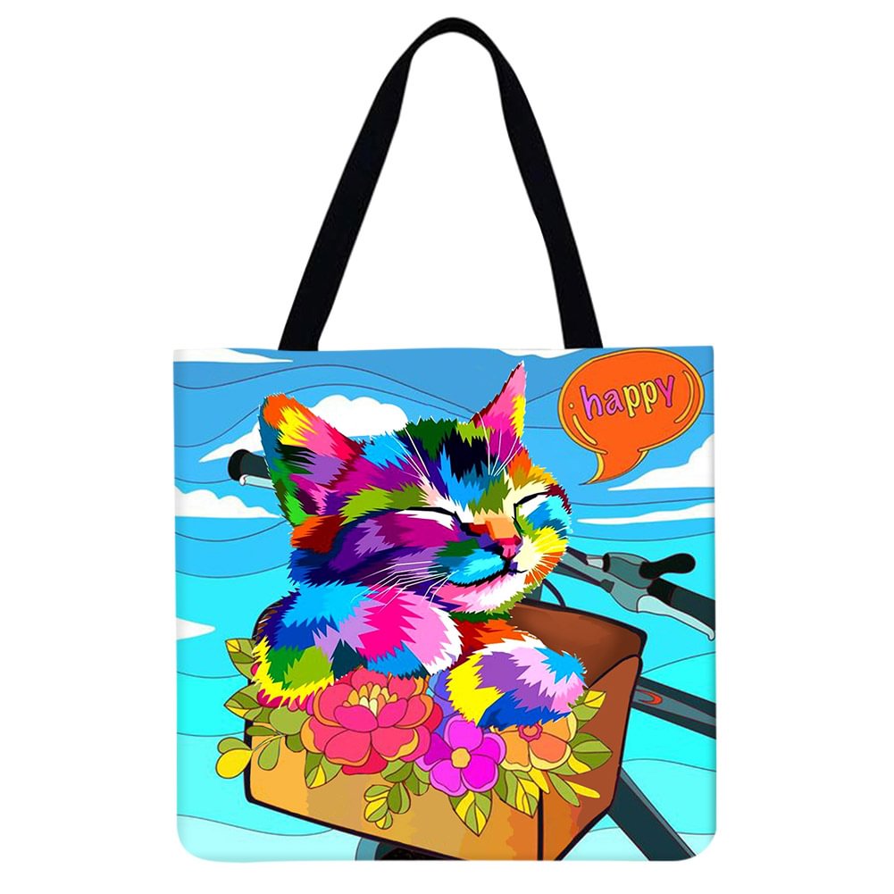 Linen Tote Bag - Cat