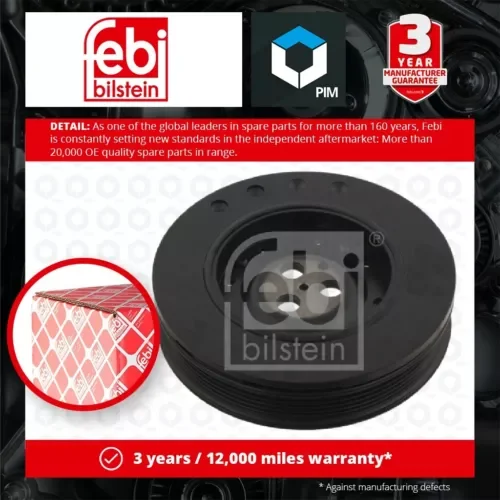 Crankshaft Pulley fits FORD MONDEO 2.0D 00 to 07 Belt 1124891 1S7Q6B319AB Febi Parts