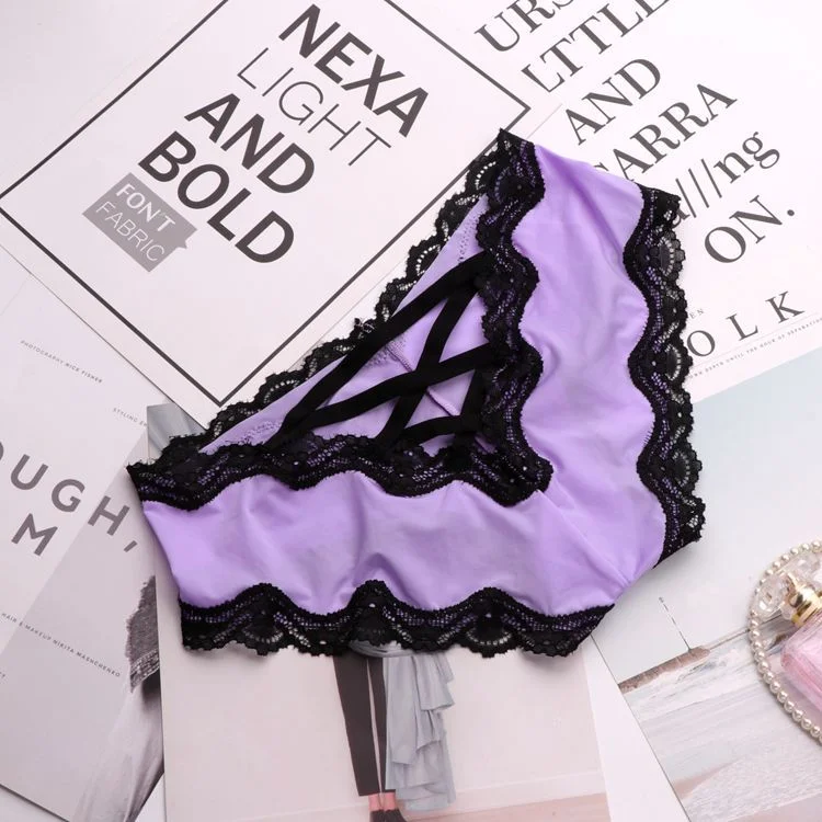 Sexy bandage design hollow out panties women sexy panties women panties long ladies with lace underwear women