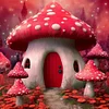 Diamond Painting -DIY Round Drill Pink Mushroom