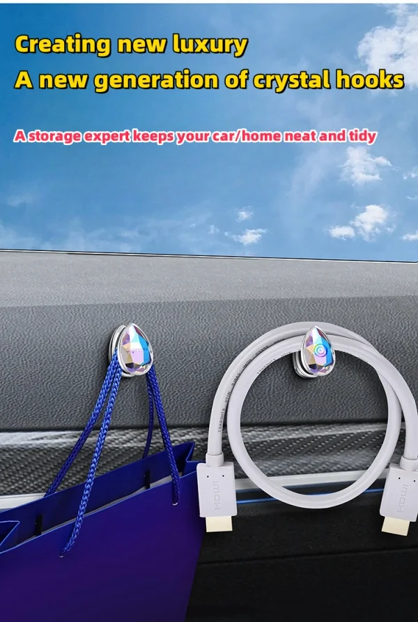 Car Hidden Crystal Colorful Hook
