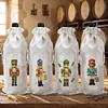 4 Pack DIY Rhinestone Drawstring Wine Gift Bags,  Diamond Painting Wine Decor Bag for Festival Gift Home Table Decor(Nutcracker)