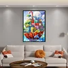 (US Only)Castle Printed Cross Stitch Kit 40x60cm DIY 11CT Thread Art Needlework Home Art
