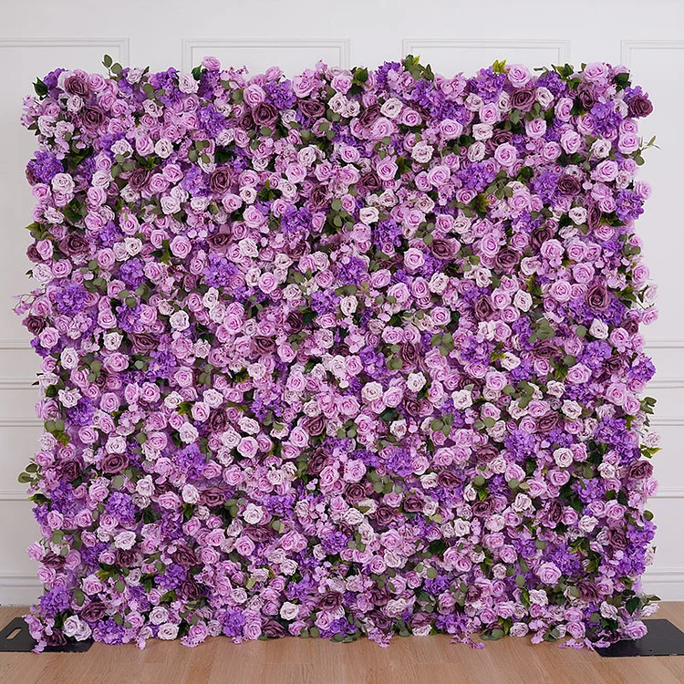 A7866 5D Purple Pink Rose Rolling Up Cloth Flower Wall
