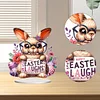 (US Only)2D Flat Easter Rabbit DIY Desktop Diamond Art Kits Easter Rabbit Laughs Art Kits