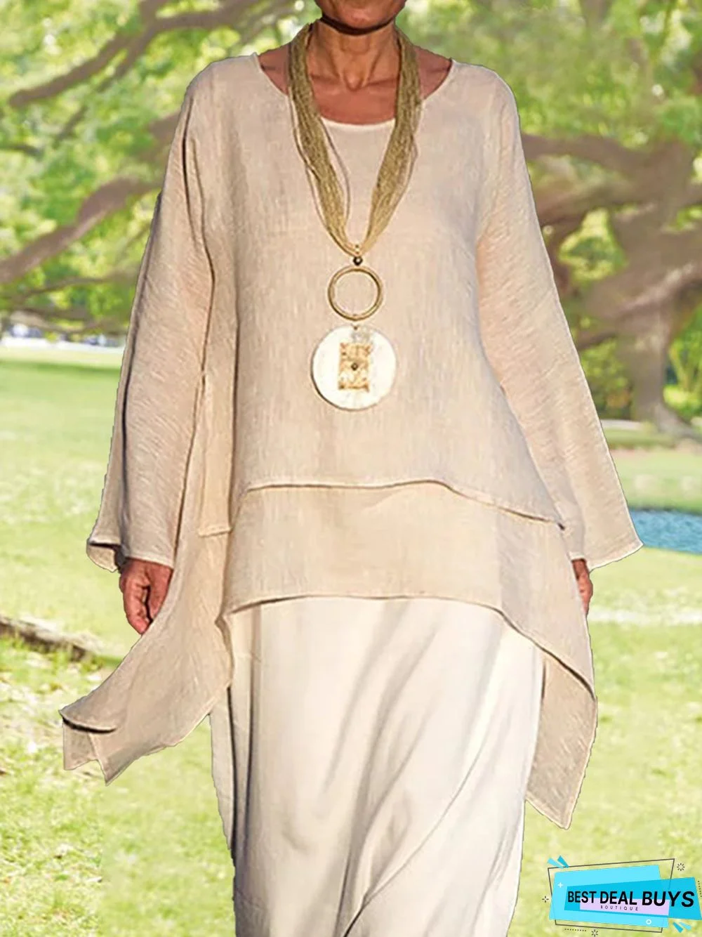 Long Sleeve Asymmetrical Casual Paneled Top