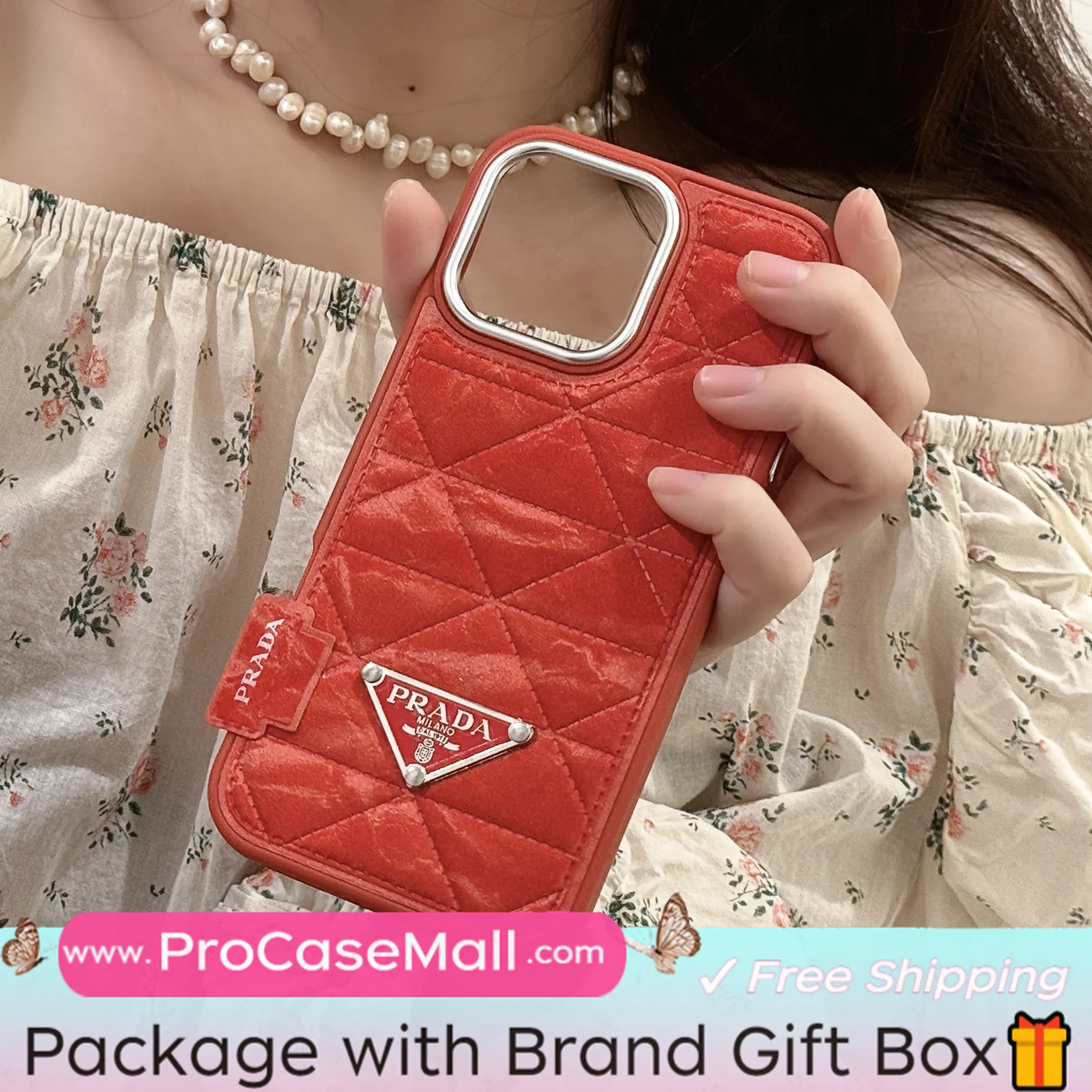 PRADA PREMIUM SNOW MOUNTAIN LEATHER APPLE IPHONE CASE