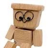 Shaking Wooden Man Figurine Handmade Car Ornaments Action Figure Creative Gifts