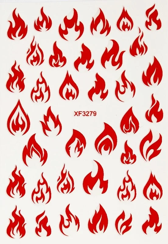 3D Flag Sport Nail Stickers for Manicure Fire Clover Decoration Decals Back Glue Designer Gymnastics Nail Art Sticker