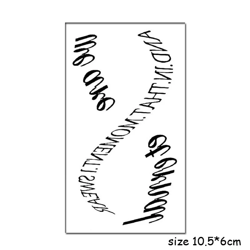 Temporary Tattoo Stickers Sexy Cross English Alphabet Line Fake Tatto Waterproof Tatoo Hand Leg Belly Small Size for Women Men