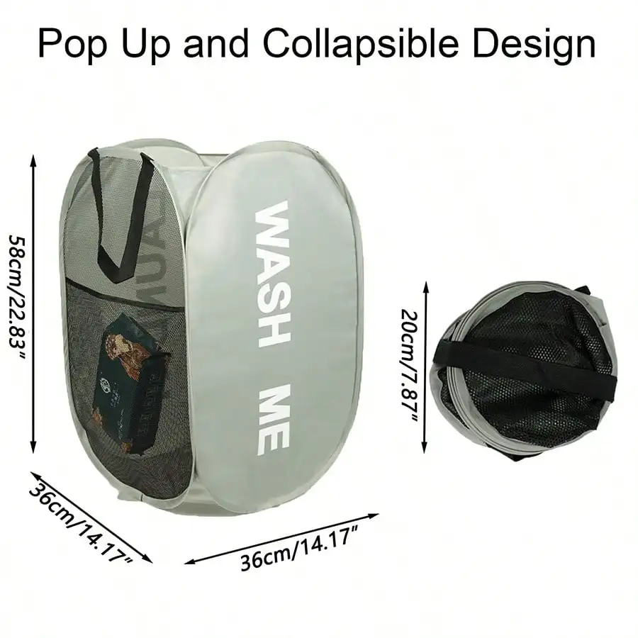 Likron Watches Premium Space-Saving Pop-Up Laundry Hamper Collapsible Breathable Mesh Organizer for Elegant Home Storage