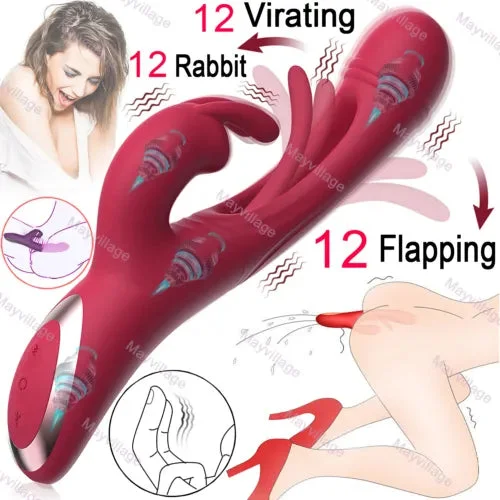 pornhint Pornhint Finger Patting Rabbit Vibrator Dildo G-spot Clitoral Massager Sex Toys for Women