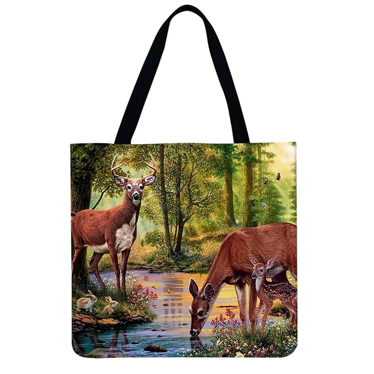 Forest Deers - Linen Tote Bag
