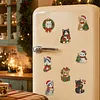 10PCS DIY Pearl Diamond Painting Christmas Fridge Magnets, Sparkling Rhinestone Refrigerator Magnet Craft Kit for Home Decor & Gifts