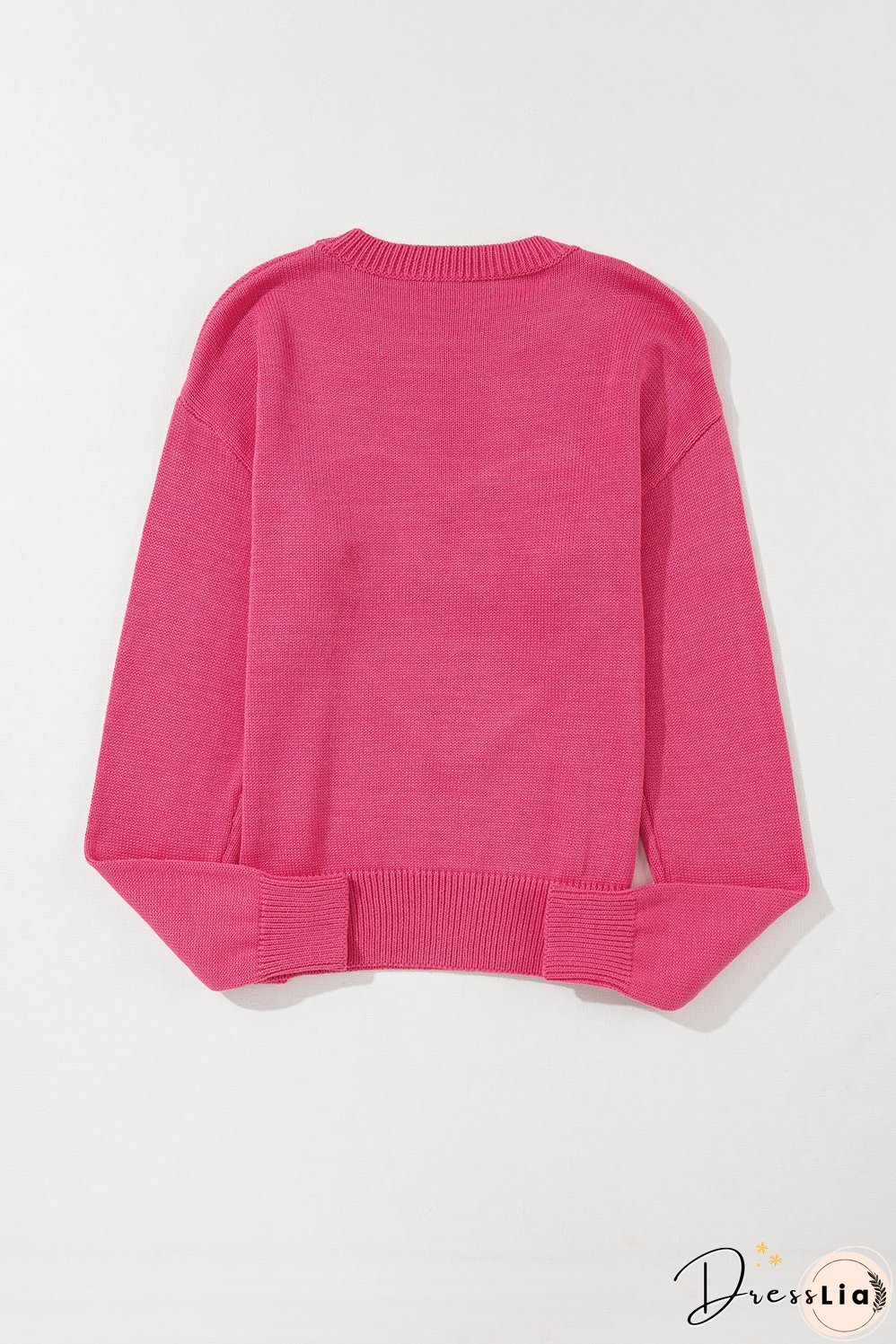 XOXO Round Neck Drop Shoulder Sweater