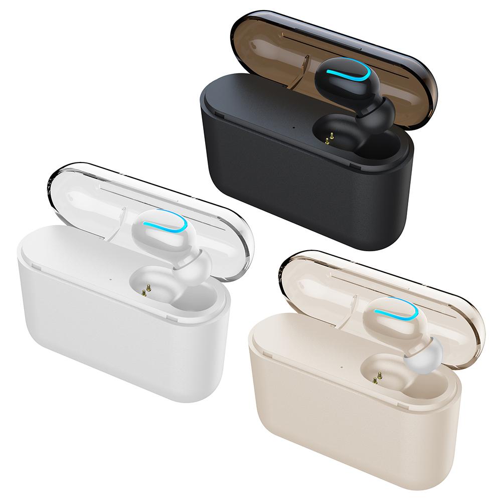 

Wireless Q32 Bluetooth V5.0 Single Ear Stereo Headset with Charging Bin, White, 501 Original