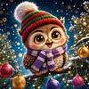 Diamond Painting -DIY Round Drill Christmas Owl(40x40cm)