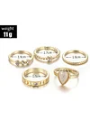 Simple Hollow Various Styles 5Pieces Rings