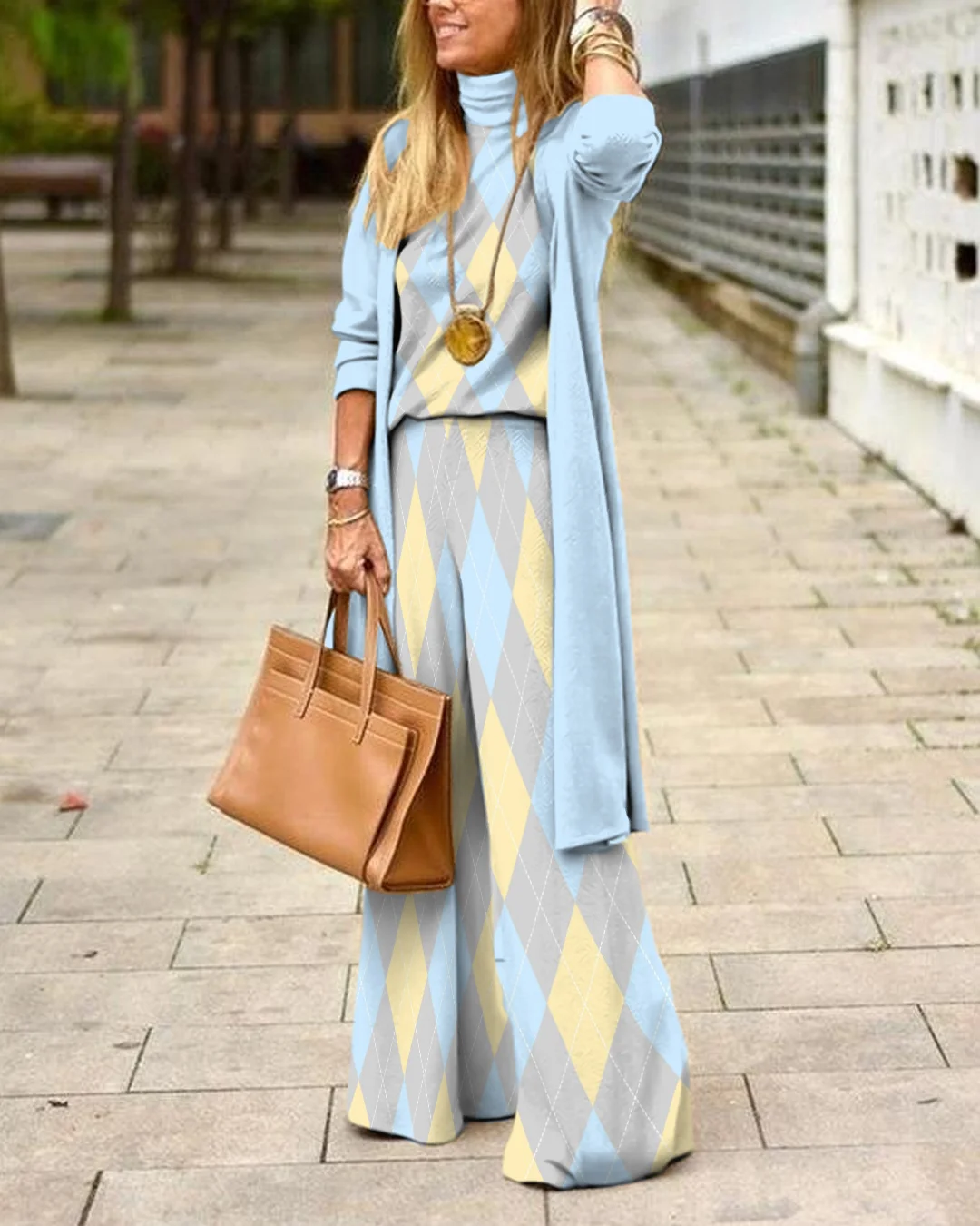 Herringbone Sweater Three-Piece Suit 4c4e