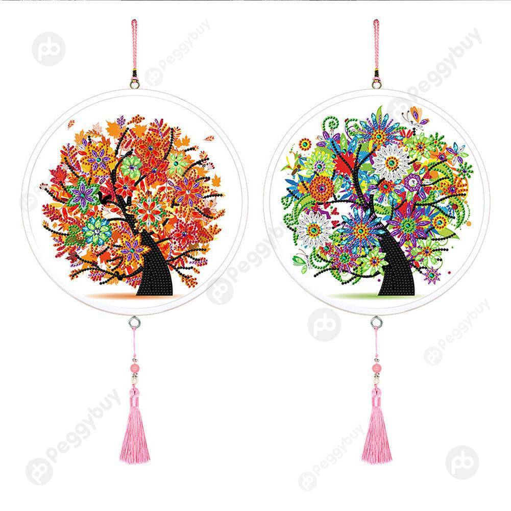 

2pcs Colorful Tree-DIY Creative Diamond Pendant, 501 Original