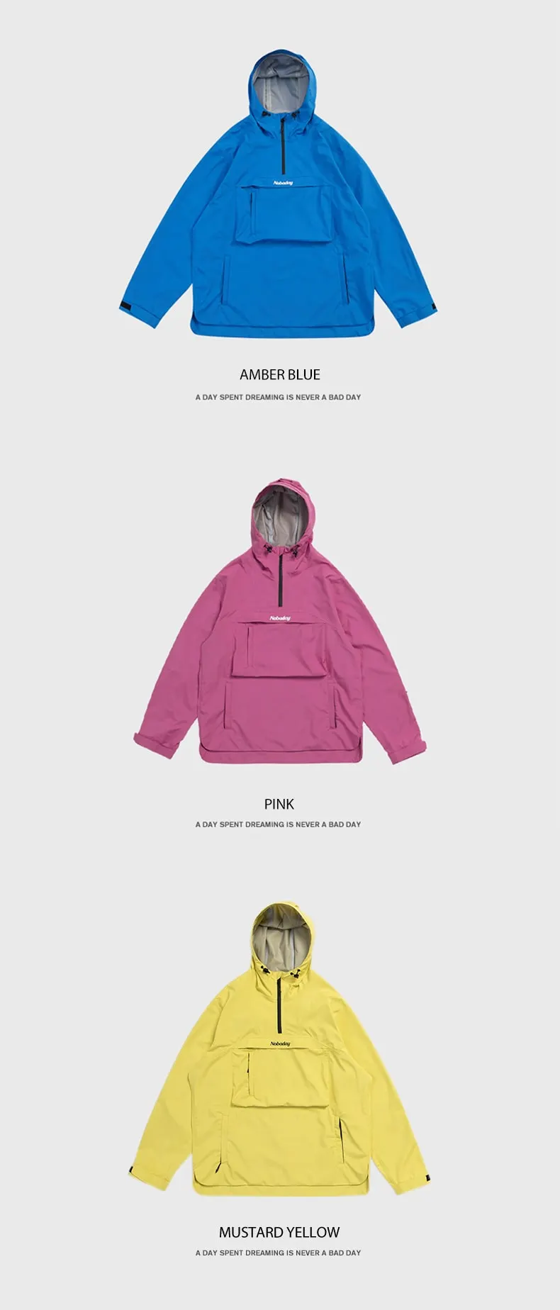 Nobaday Dawn Large Pocket Windbreaker Anorak Snowboard Jacket