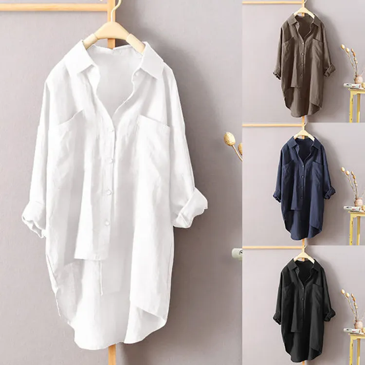 Uveng Uveng Casual Wind Pure Color Shirt Spring And Autumn New Women's Cardigan Double Pocket Long Sleeve Temperament Jacket Women's Shirt