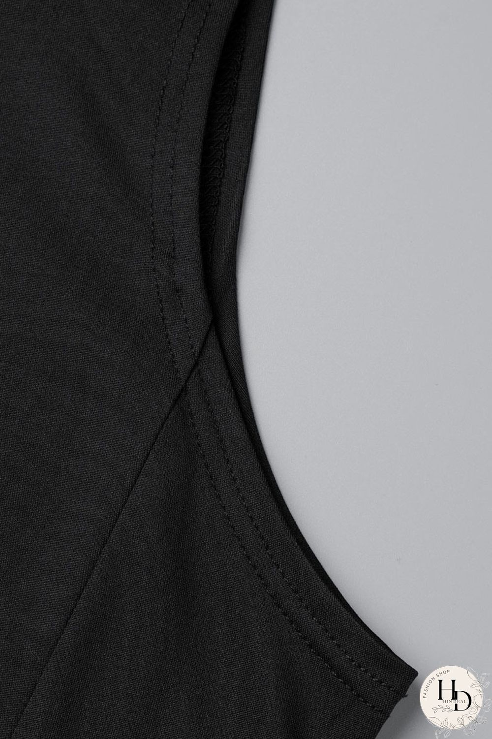 Black Fashion Casual Solid Hollowed Out Patchwork O Neck Sleeveless Dress