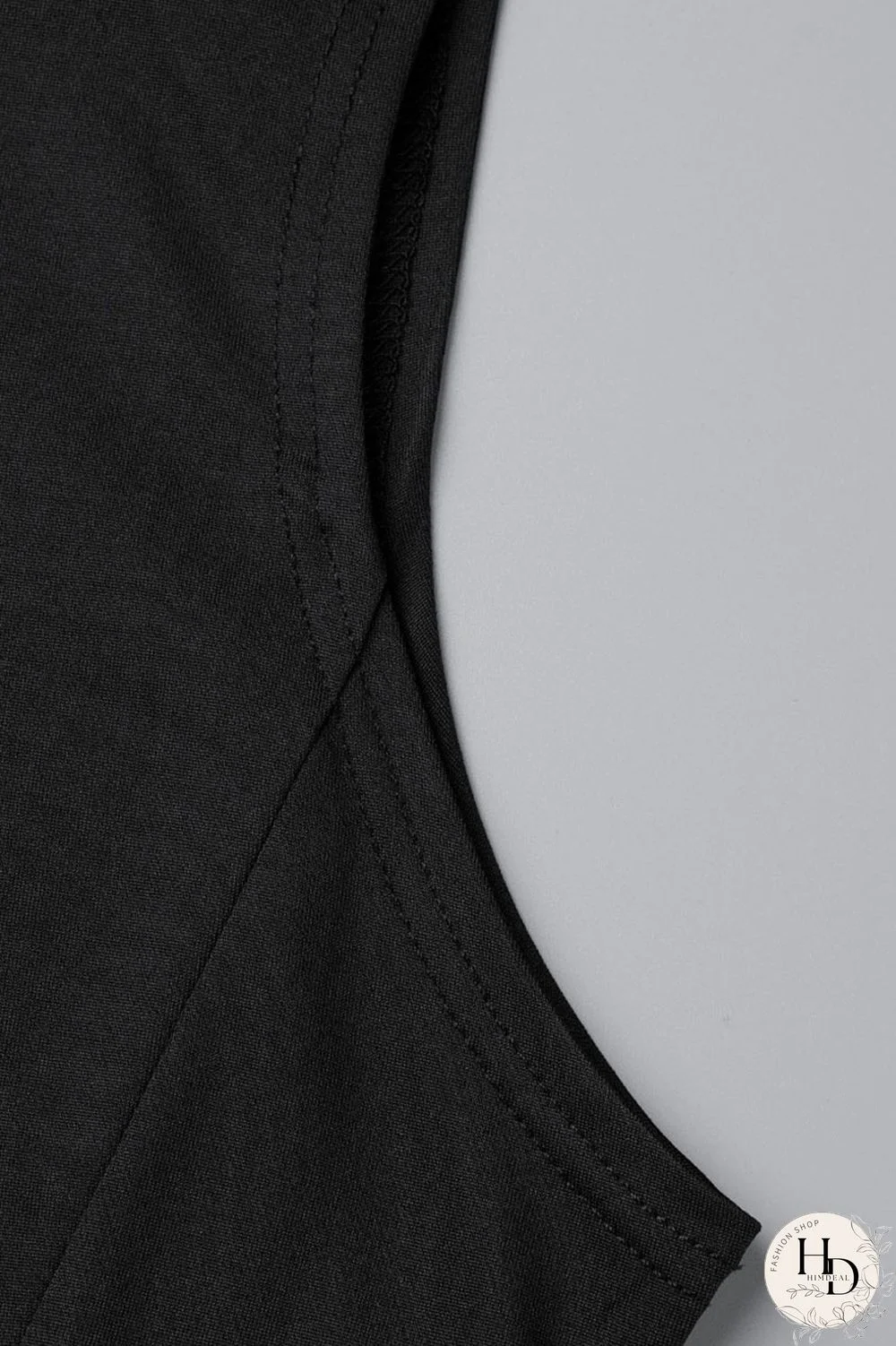 Black Fashion Casual Solid Hollowed Out Patchwork O Neck Sleeveless Dress