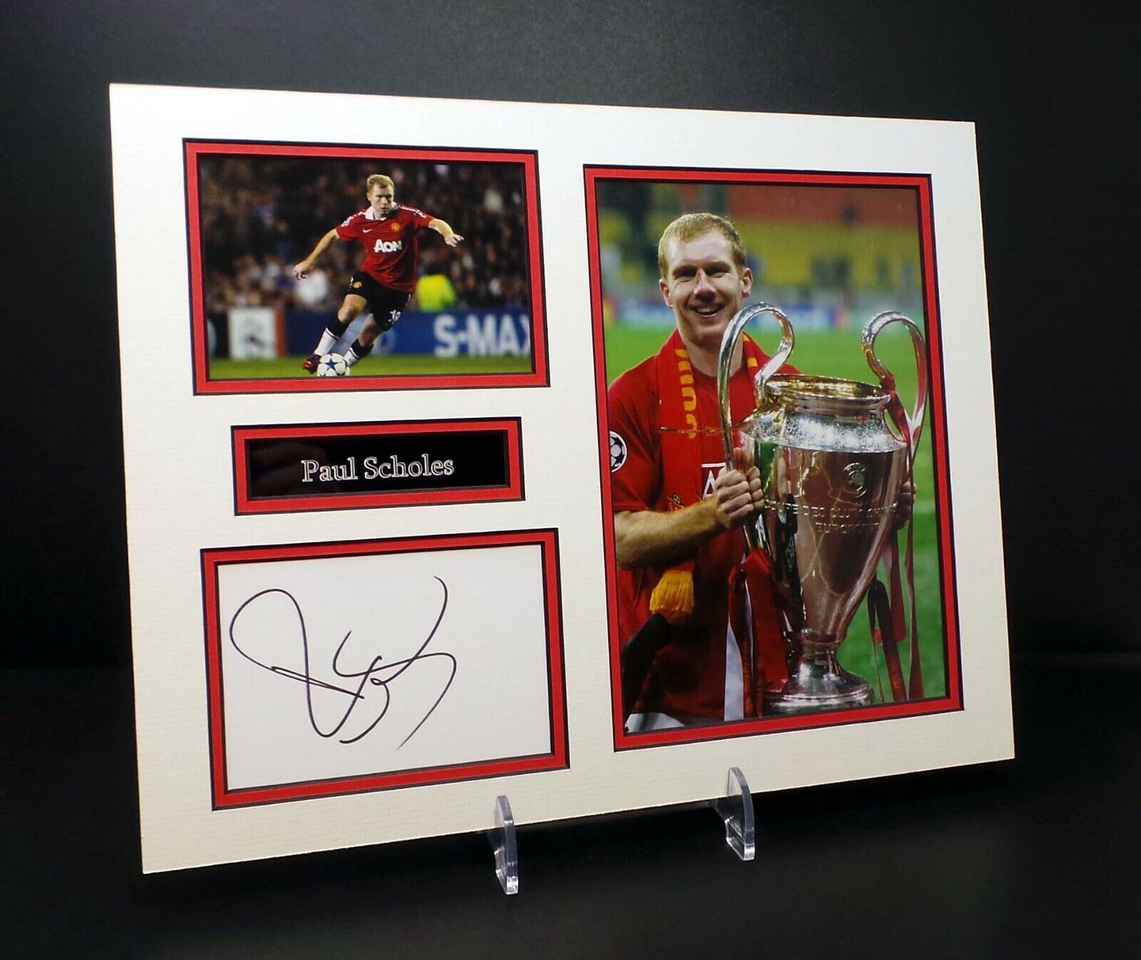 Paul SCHOLES Signed Mounted Photo Poster painting Display AFTAL RD COA Manchester United