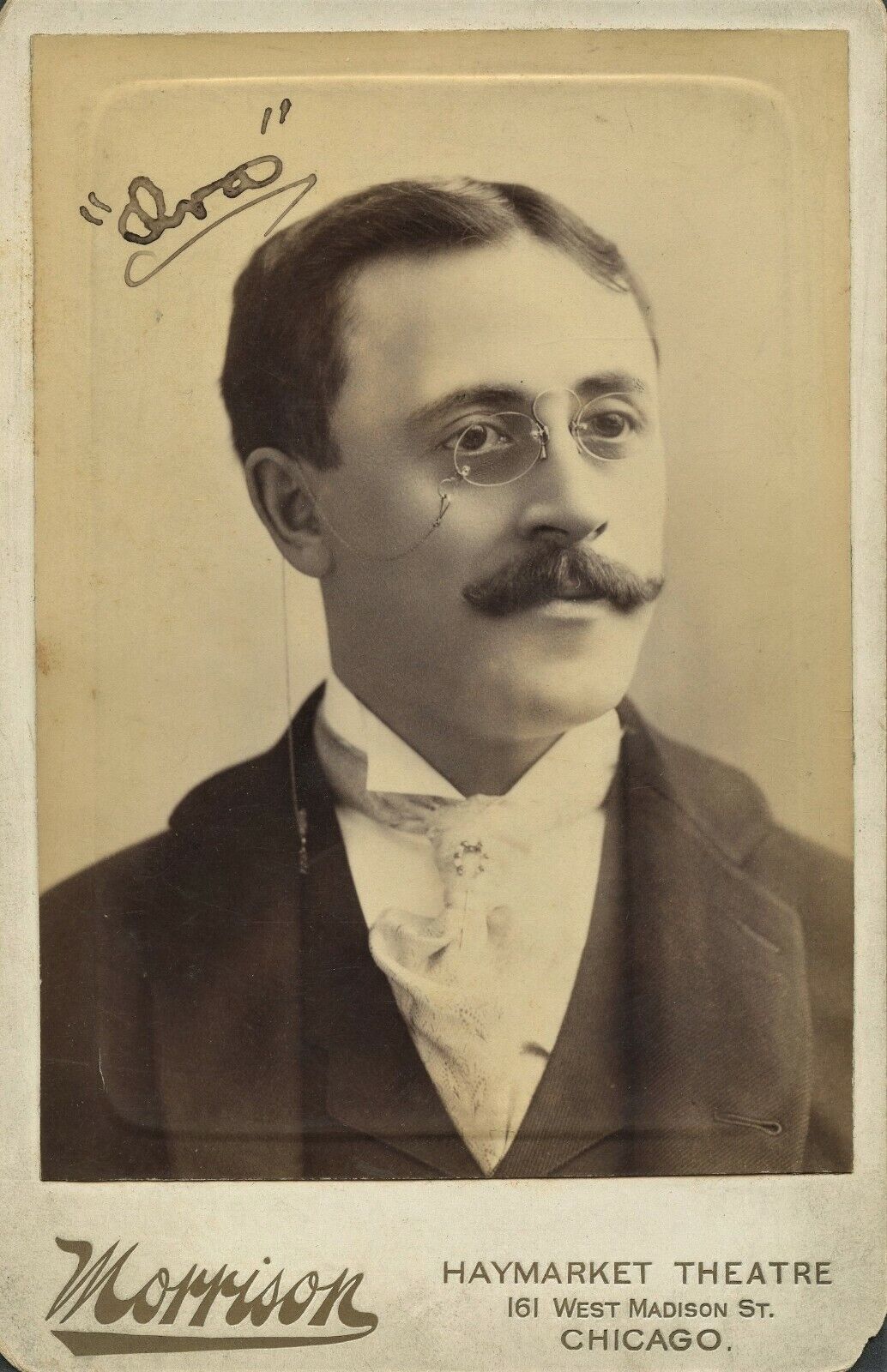 Theatre Manager IRA J. LA MOTTE Autographed Cabinet Photo Poster painting - 1894