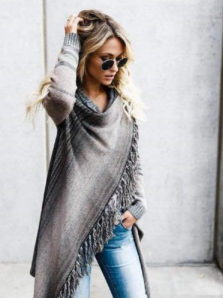 Loose Stripe Long Sleeve Women'S Knitwear