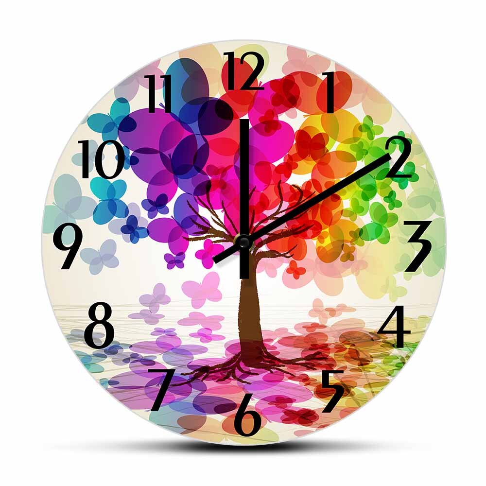 

Tree With A Crown Made Of Butterflies - Frameless Acrylic Wall Clock, 501 Original