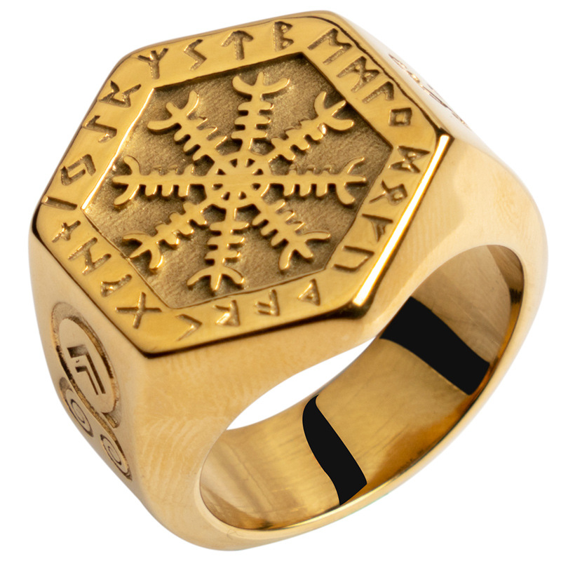 Nordic Compass Ring for Men - Personalized, Majestic, Retro Titanium Steel Pinky Ring