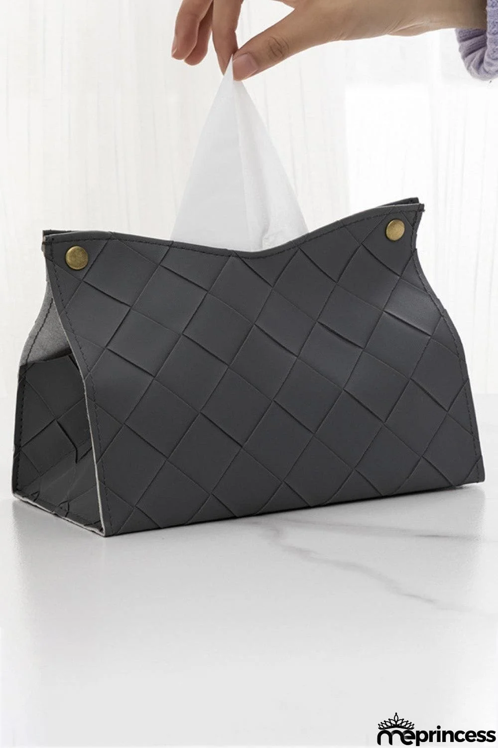 2-Pack Woven PU Tissue Box Covers