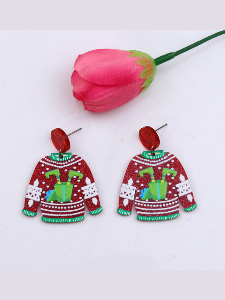 Cute Elk Santa Claus Earings