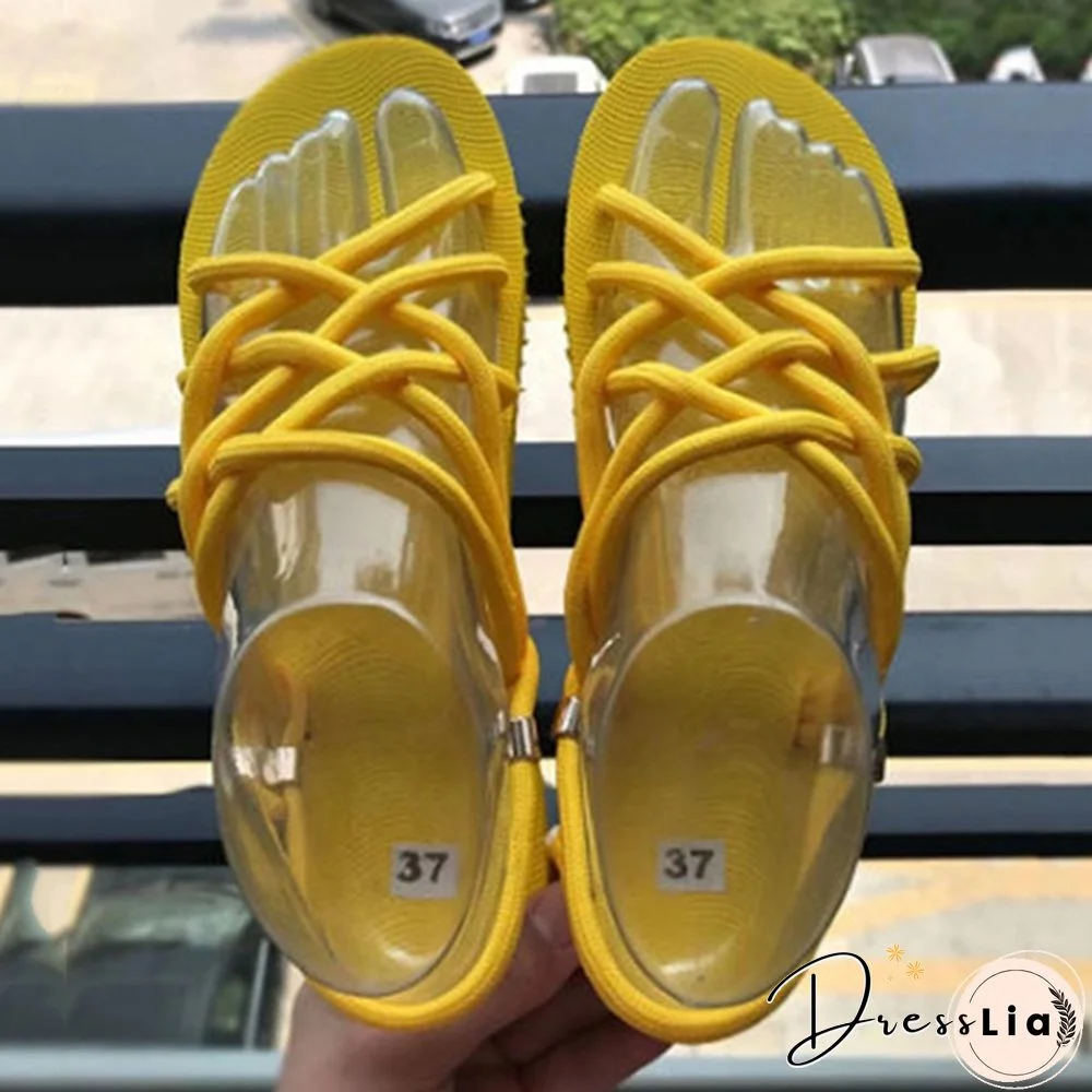 Fashion Rope Summer Shoes Boho Beach Sandals Women Flats Sandals Slides Flat Sandals