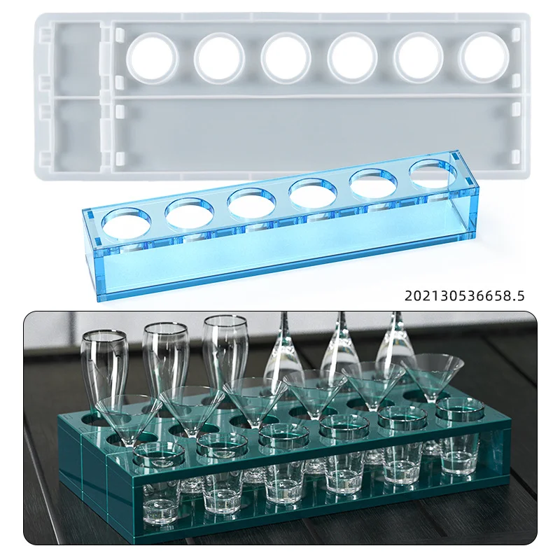 6 Cavities Cup Storage Stand Resin Mold