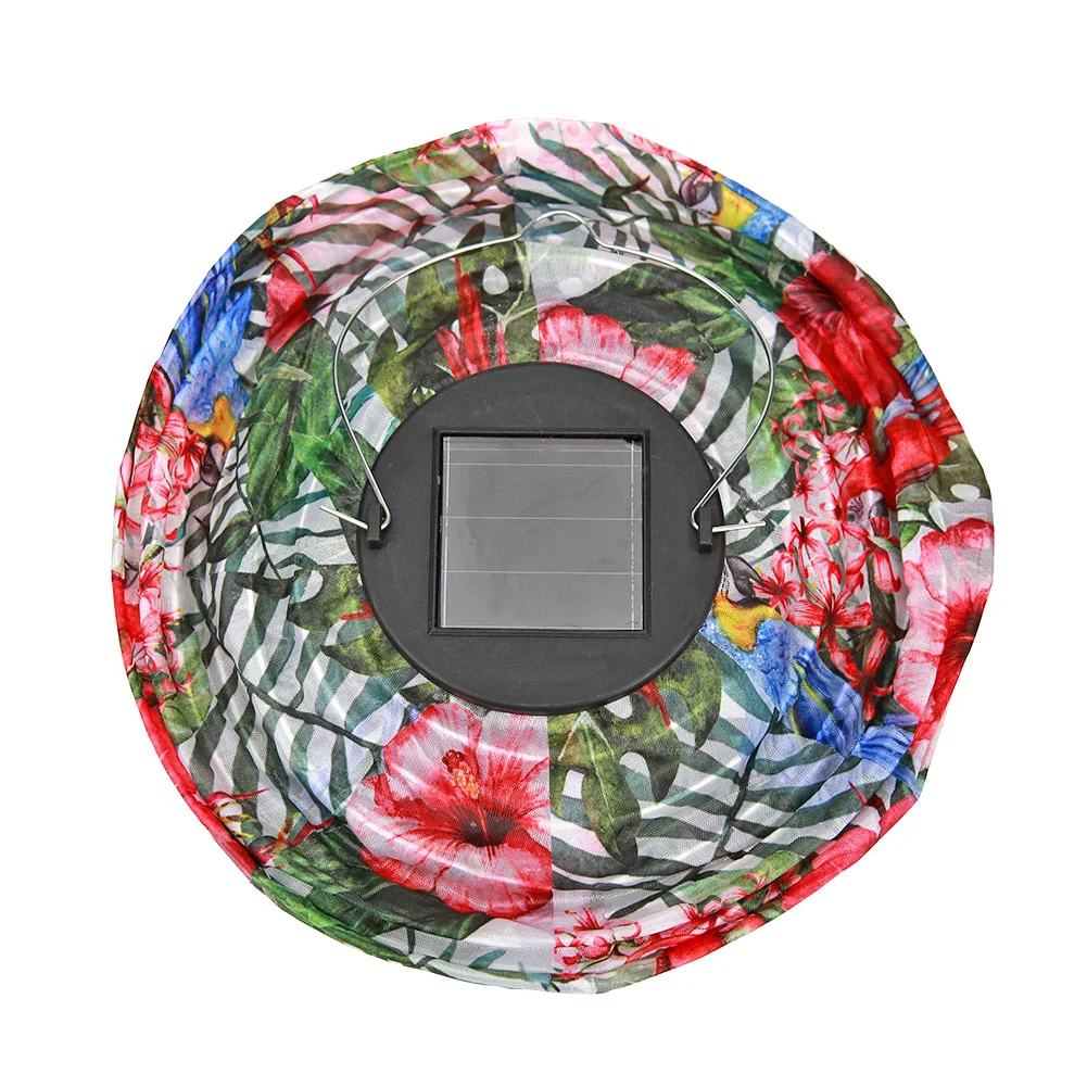 Solar Light LED Hanging Ball Lantern Waterproof Painted Pattern Lamp (B)