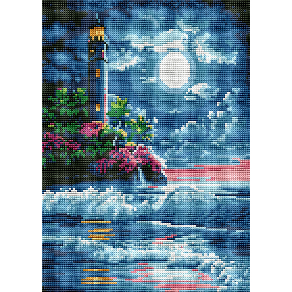 

Seaside Lighthouse - 11CT Stamped Cross Stitch - 40*30CM, 501 Original