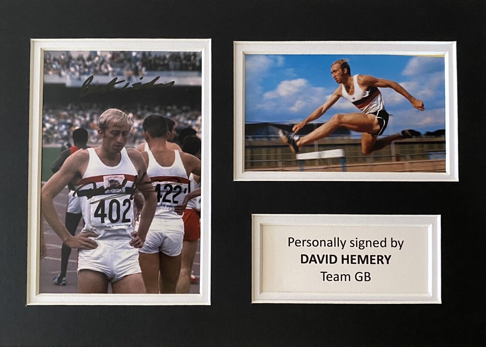 David Hemery Hand Signed Photo Poster painting In A4 Mount Display - Olympics - Team GB